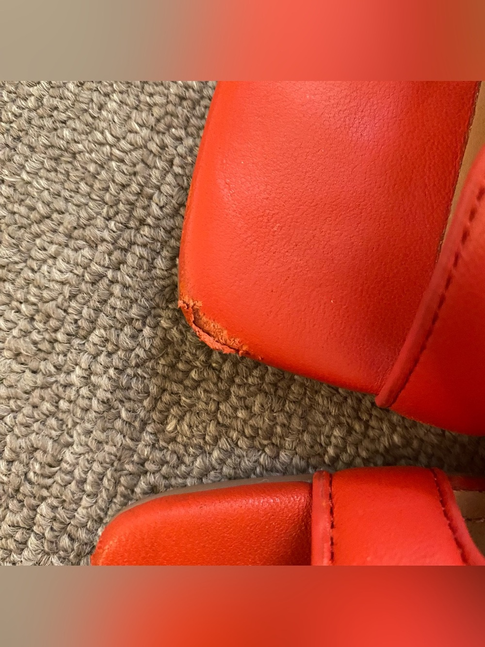 Bibi Lou Holly Flats Leather Open Toe Sandals Burnt Orange Red Slide 7 EU 37 - Picture 13 of 16